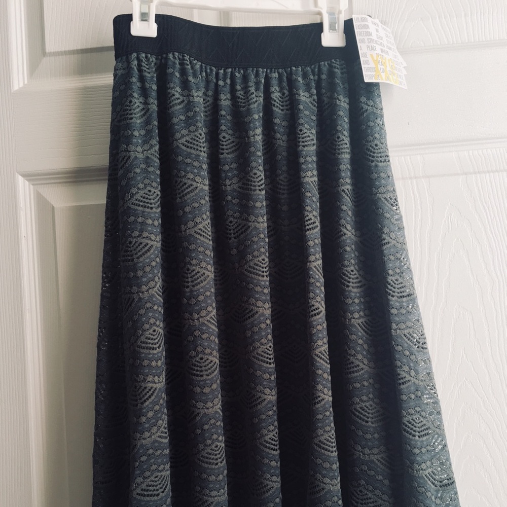 LuLaRoe Green Lace Lola Skirt